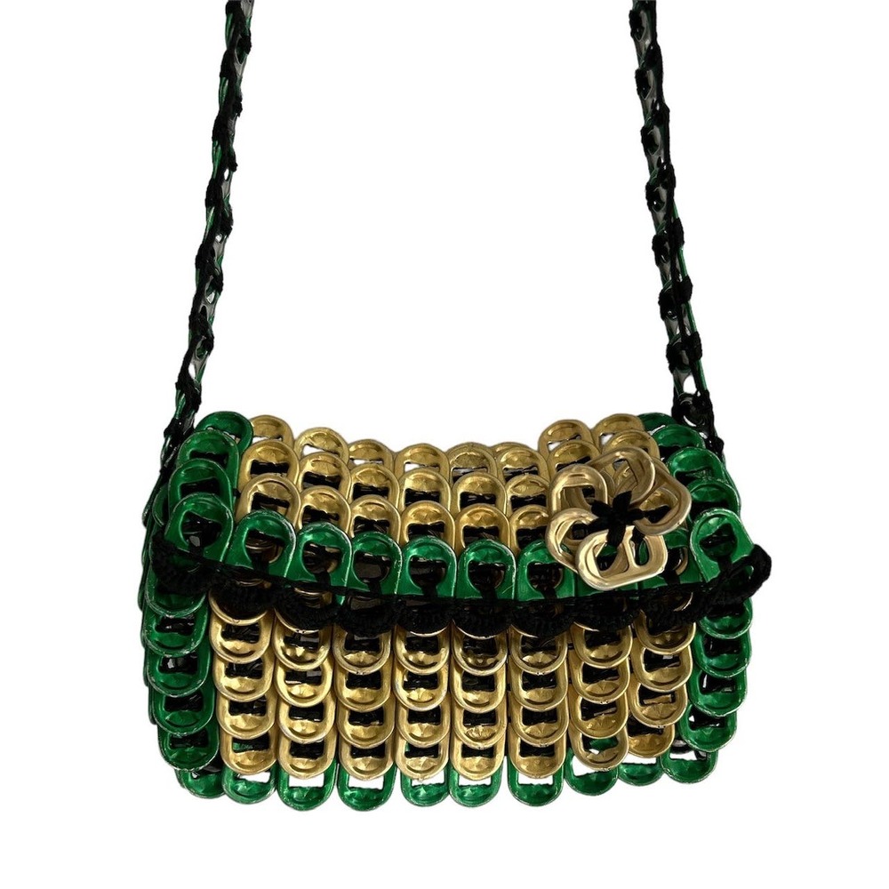 Handmade Vintage Artsy Bottle Cap Crochet Cross Body Purse One Of A Kind